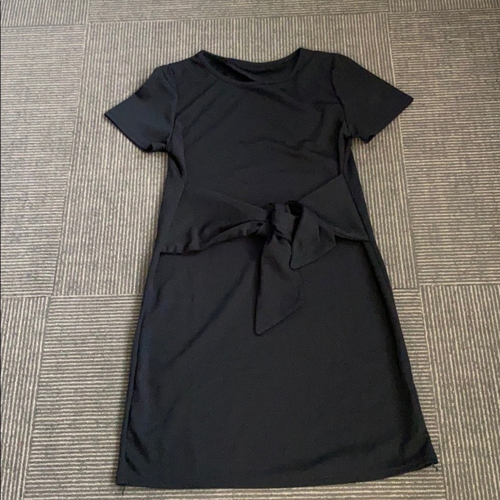 Front tie little black dress